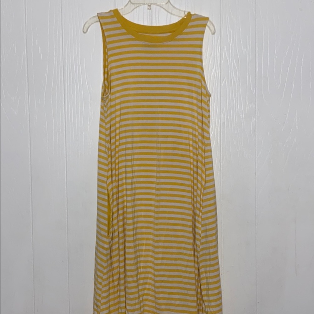 Yellow and White Tank top dress